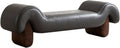 Sofa Leder-Chaiselongue-, stilvolle Wohnzimmerbank und Nachttisch aus Holz, moderner Komfort und schickes Design für Heimdekoration, Generisch
