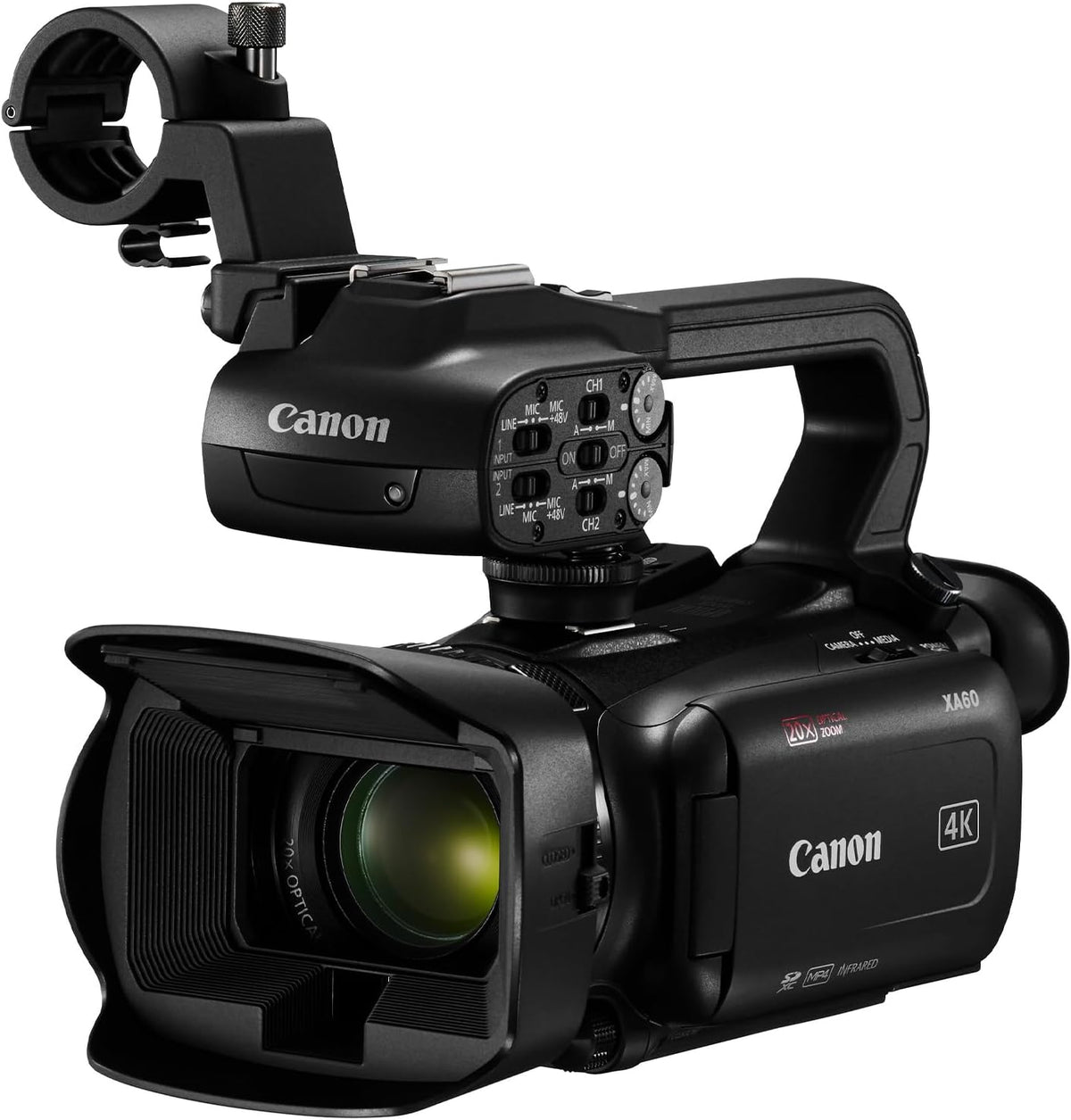 Canon Camcorder, XA60 Professionelle 4K Videokamera, 20x optischer Zoom, CMOS Sensor