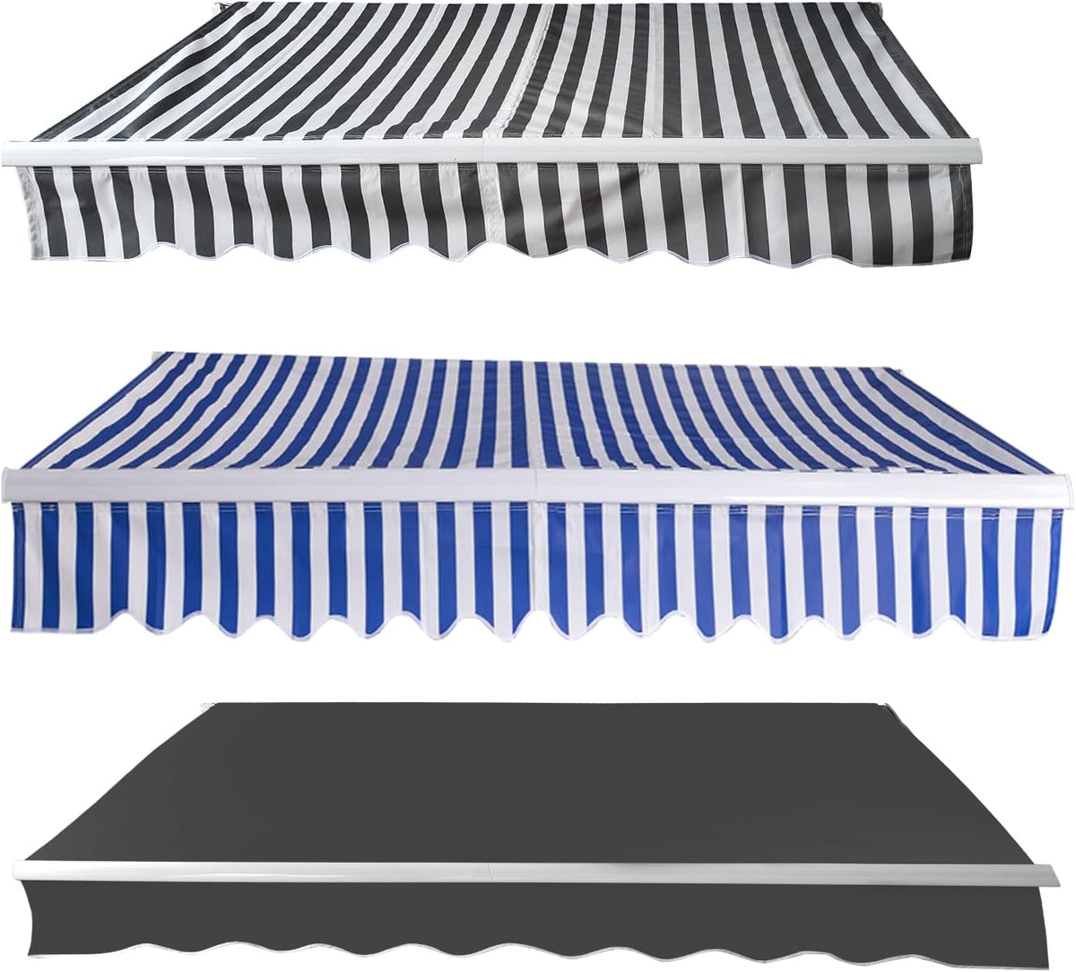 Hebitod Gelenkarm Markise, 300 * 250CM, UV-beständig, Winkelinstellung(5°-45°) Grau