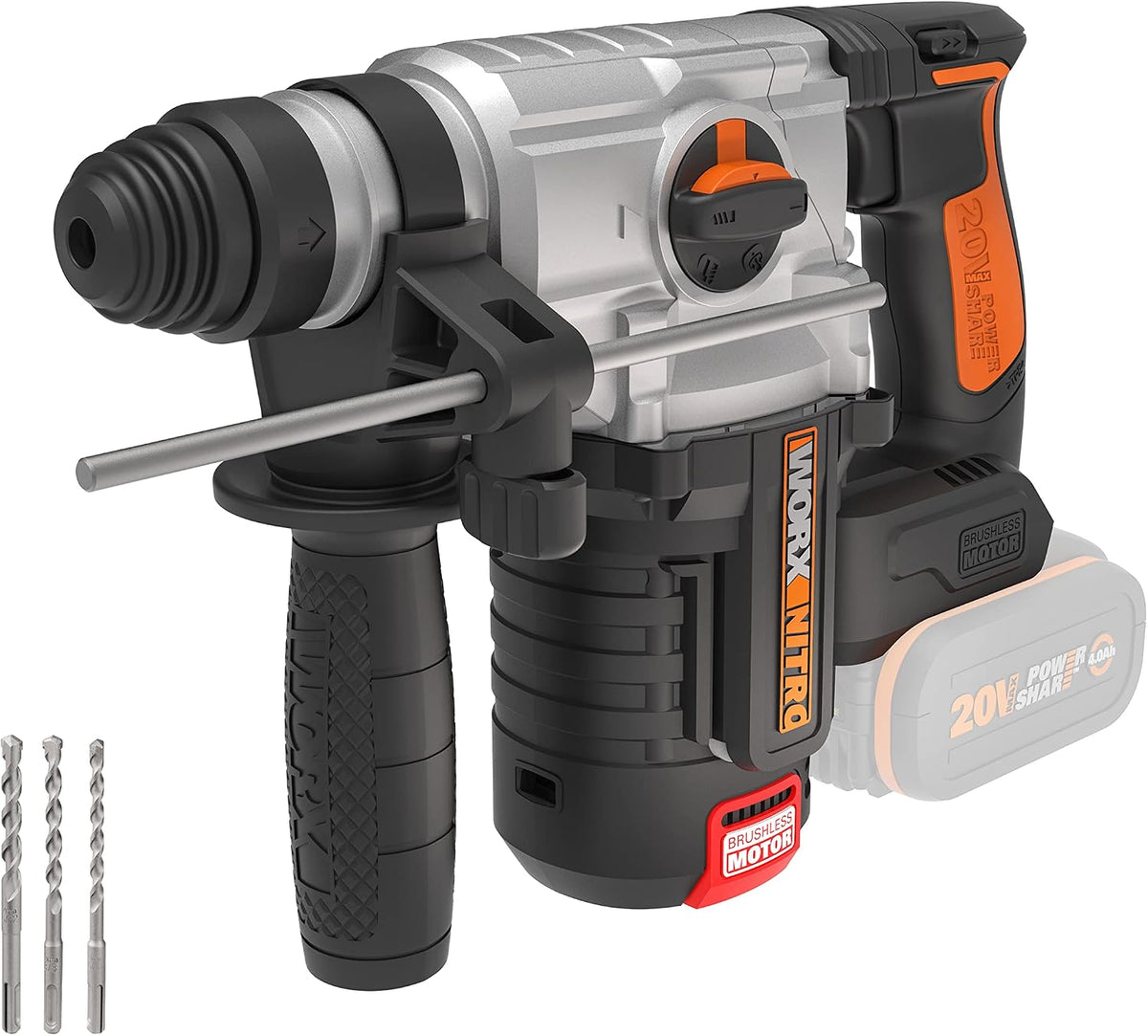 WORX Bohrhammer,   WX380.9 Akku-Bohrhammer 20V, ohne Akku &