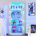 VOWNER Glasvitrine, Eck-Vitrine 165cm mit LED-Beleuchtung & Intelligente Sensorik