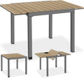 Esstisch 4-6 80 120 80 74 160 ® Aluminium Gartentisch für Personen x x cm ausziehbar Belastbarkeit kg pflegeleicht Holzoptik Outdoor wetterfest