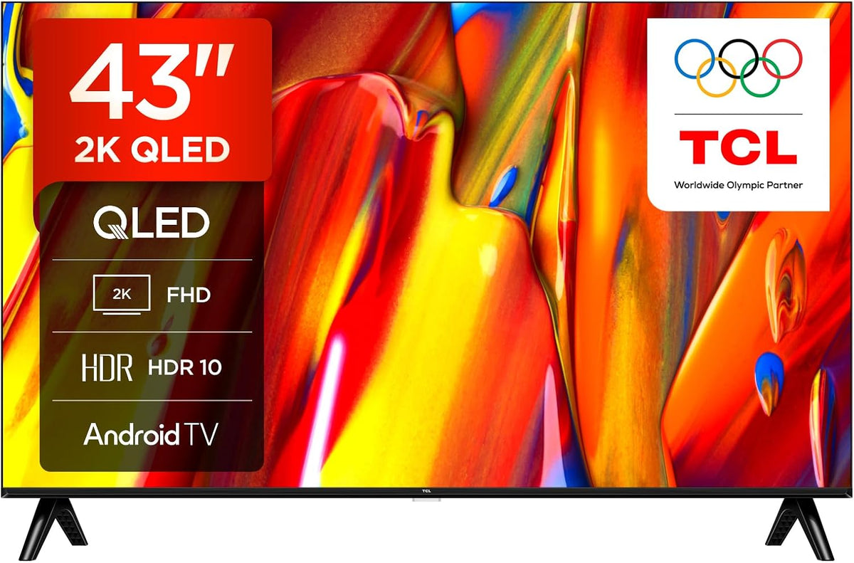 TCL 43V5C 43 HD QLED LED- - Zoll Full Smart Direct Fernseher, mit Android TV & HDR - Kompatibel mit Google Cast & Google Home, Schlankes Design