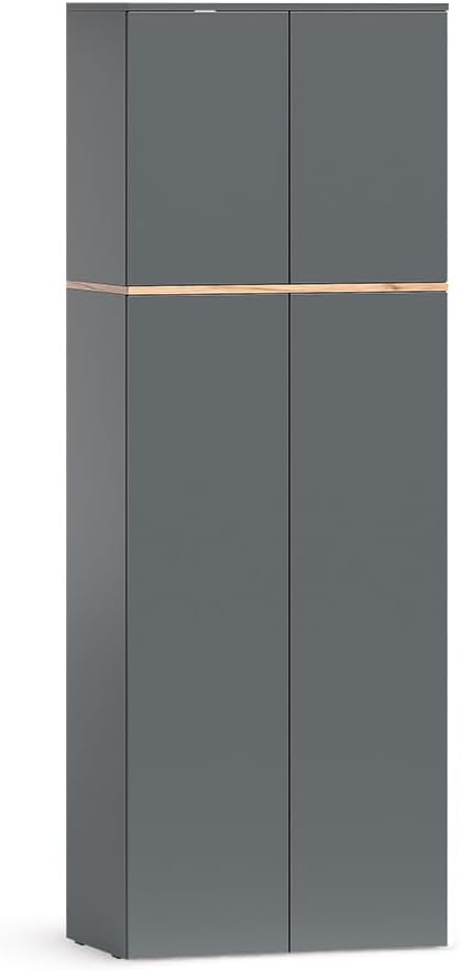 Vicco Hoch- & Midischränke, Mehrzweckschrank Viktor, Anthrazit/Goldkraft Eiche, 68 x 188.6 cm