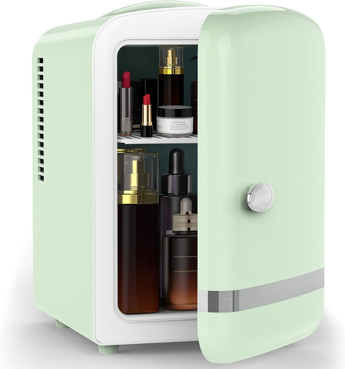 Mini-Kühlschrank, für Schlafzimmer, 4L/6 Dosen, kleiner Kosmetik-Kühlschrank für Hautpflege, Make-up, Medizin und Getränke