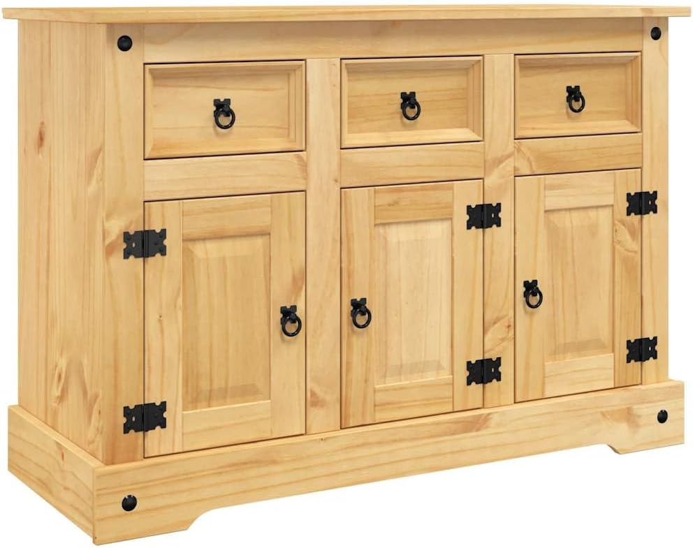 Kommode, Sideboard Corona Braun 112x44x78 cm Massivholz Mexikanische Kiefer, vidaXL