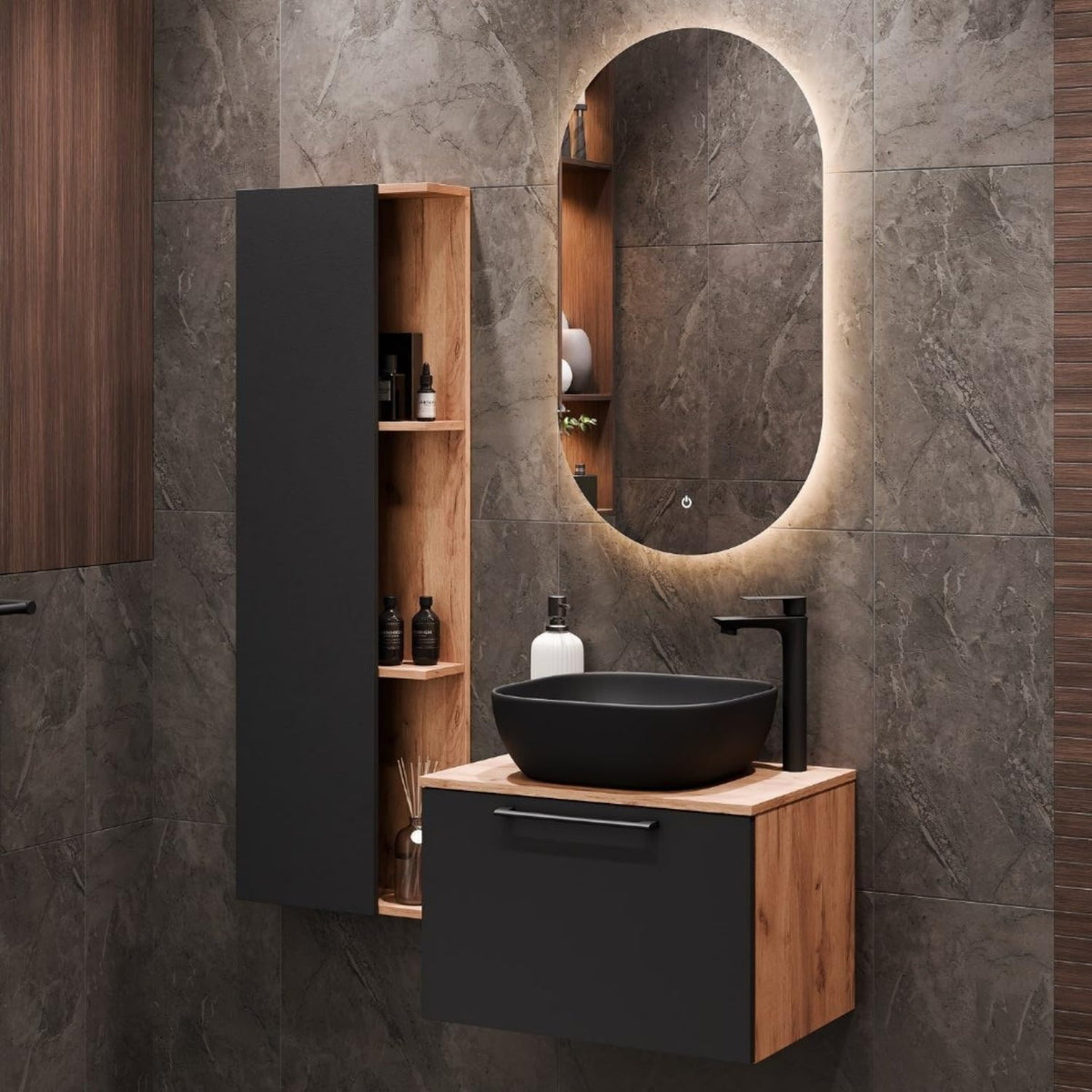 Spültisch, Astra Badmöbel Set mit Waschtisch 60 cm, Planetmöbel