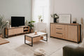 möbelando Wohnzimmersets, Wohnzimmer-Set >Arvada< (3 teilig) in Artisan Eiche/Anthrazit aus MDF
