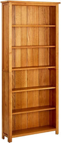 Standregal Eiche Massiv Bücherregal, Aktenregal Holzregal Regal 3/4/5/6/7 FächerMassivholz (6 Fächer), Hommdiy