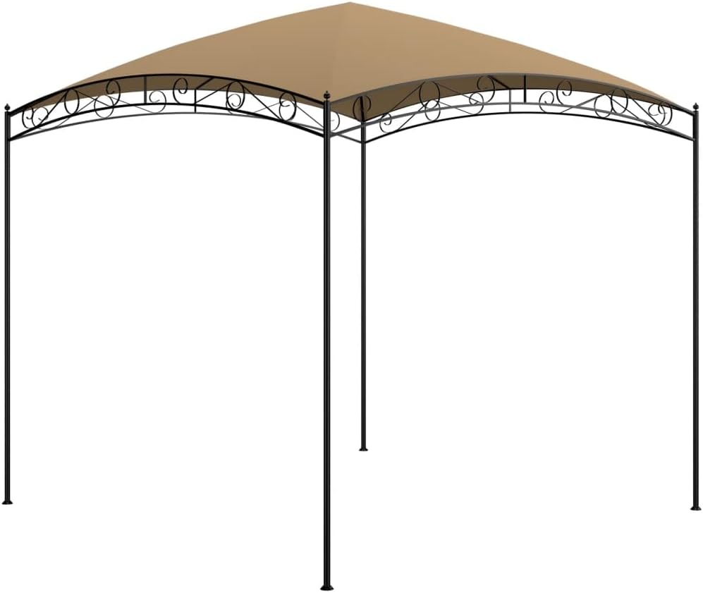 Pavillon, 3 × 3 × 2, 65 m Taupe 180 g/m² mit Stahlkonstruktion, UBVNFGMK