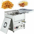 Generisch Tiegelfritteusen, Kommerzielle Fritteuse mit Temperaturkontrolle, Propangas-Arbeitsplatte, Edelstahlkorb für professionelles Kochen