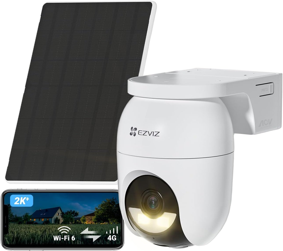 EZVIZ Überwachungskameras, 4G LTE Überwachungskamera Aussen Solar, CB8 Lite 4G mit 5W Solarpanel