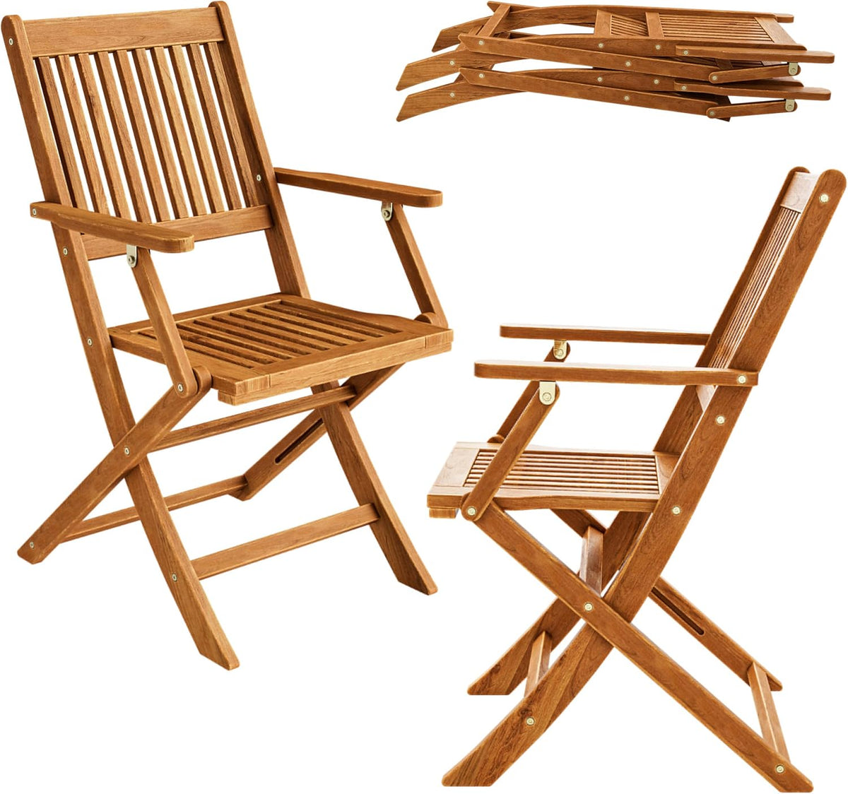 Esszimmerstuhl, ® Gartenstuhl Set Outdoor, Klappbar FSC®-Zertifiziert, CASARIA