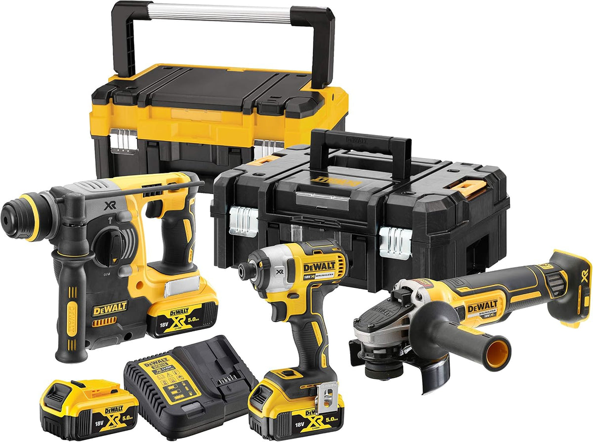 DEWALT Schlagschrauber, DCK305P3T-QW Akku-Kombopack (3-tlg) 18 Volt - DCH273 + DCF887 + DCG405 + DCB184x3 pcs 5Ah