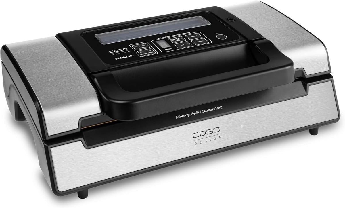 Caso Folienschweißgeräte, FastVac 500, Gewerbe‑Vakuumierer, 20 L/min Kolbenpumpe, doppelte Schweißnaht, Profi‑Dauerbetrieb, inkl. Folienrollen