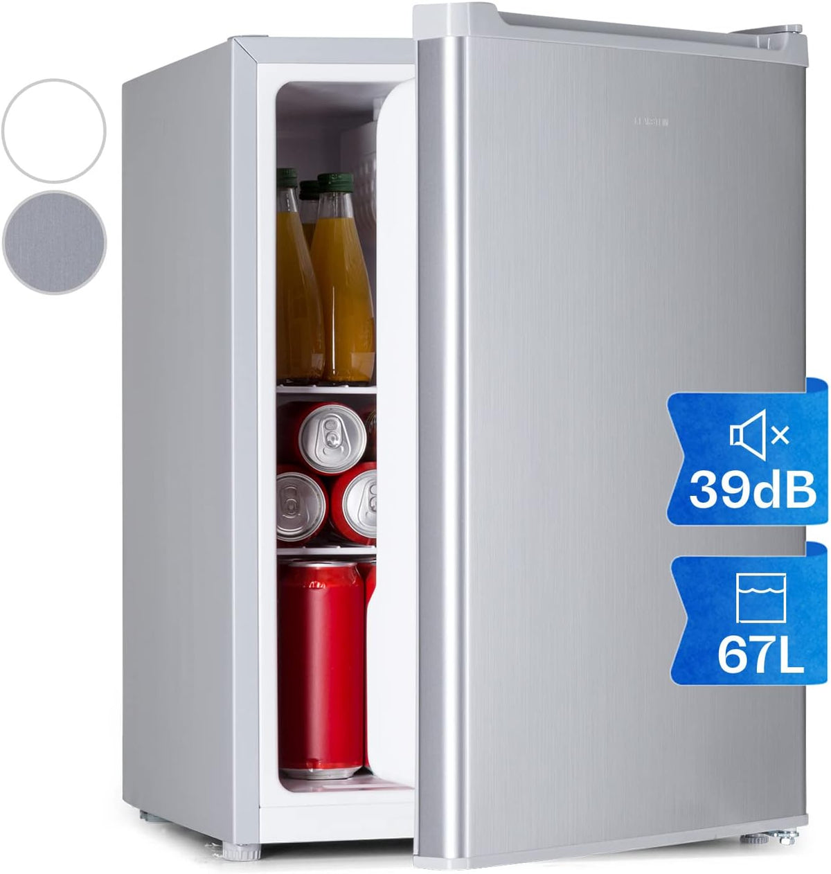 Mini-Kühlschrank Mini Kühlschrank Retro, mit Gefrierfach, 67 Liter Getränkekühlschrank Klein & Kompakt, Kleiner mit Herausnehmbaren Ablagen, Klarstein