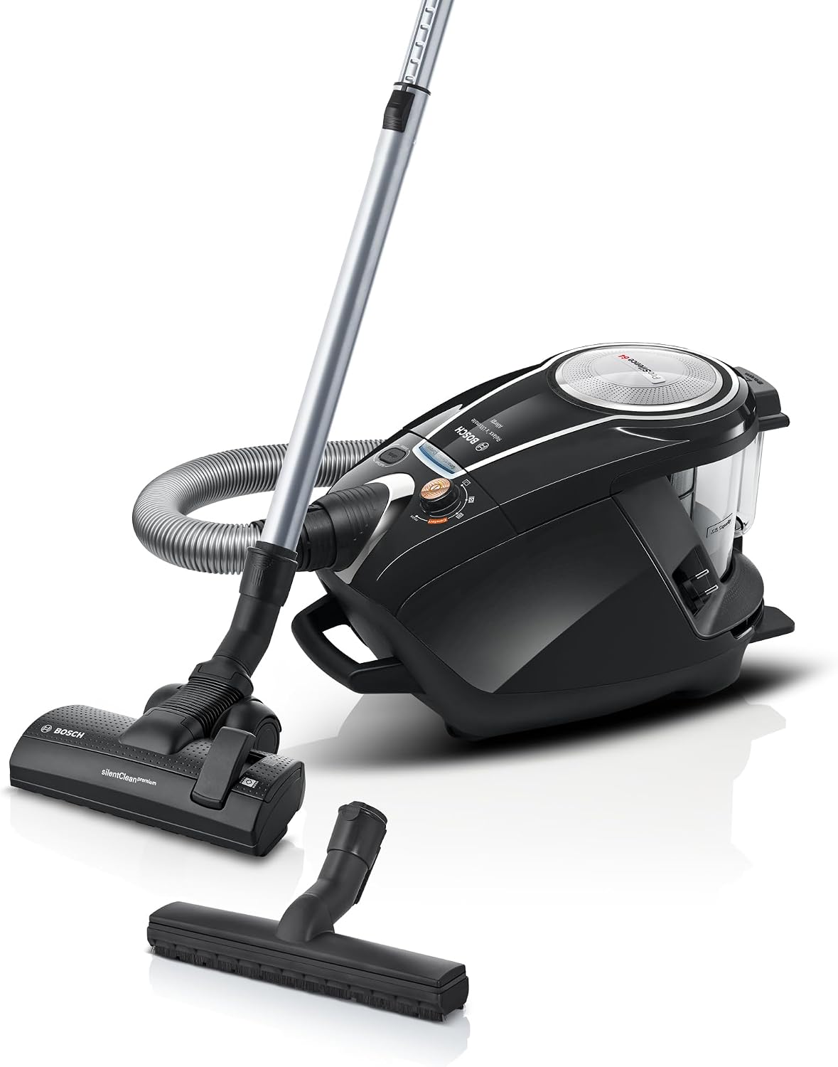 Bosch Staubsauger, beutellos ProSilence Serie 8 BGS7MS64, leise, Hygiene-Filter, Bodendüse für Parkett, Teppich, Fliesen, Starke Saugleistung