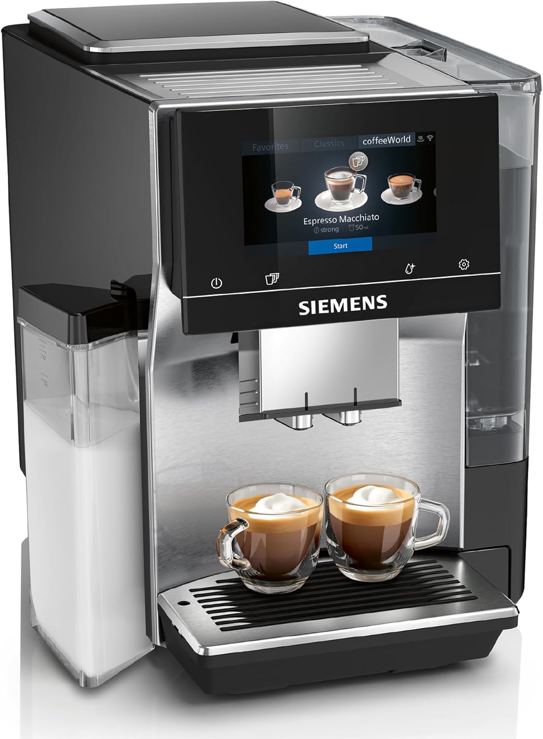 Siemens Kaffeevollautomat, EQ700 integral, großes farbiges TFT-Display, 36 Heiß- und Kaltgetränke, Cold Brew, 2-Tassen-Funktion, Steuerung per App