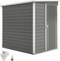 Outsunny Metall Gerätehaus, Pultdach wetterfest 142 × 184 × 181cm Hellgrau