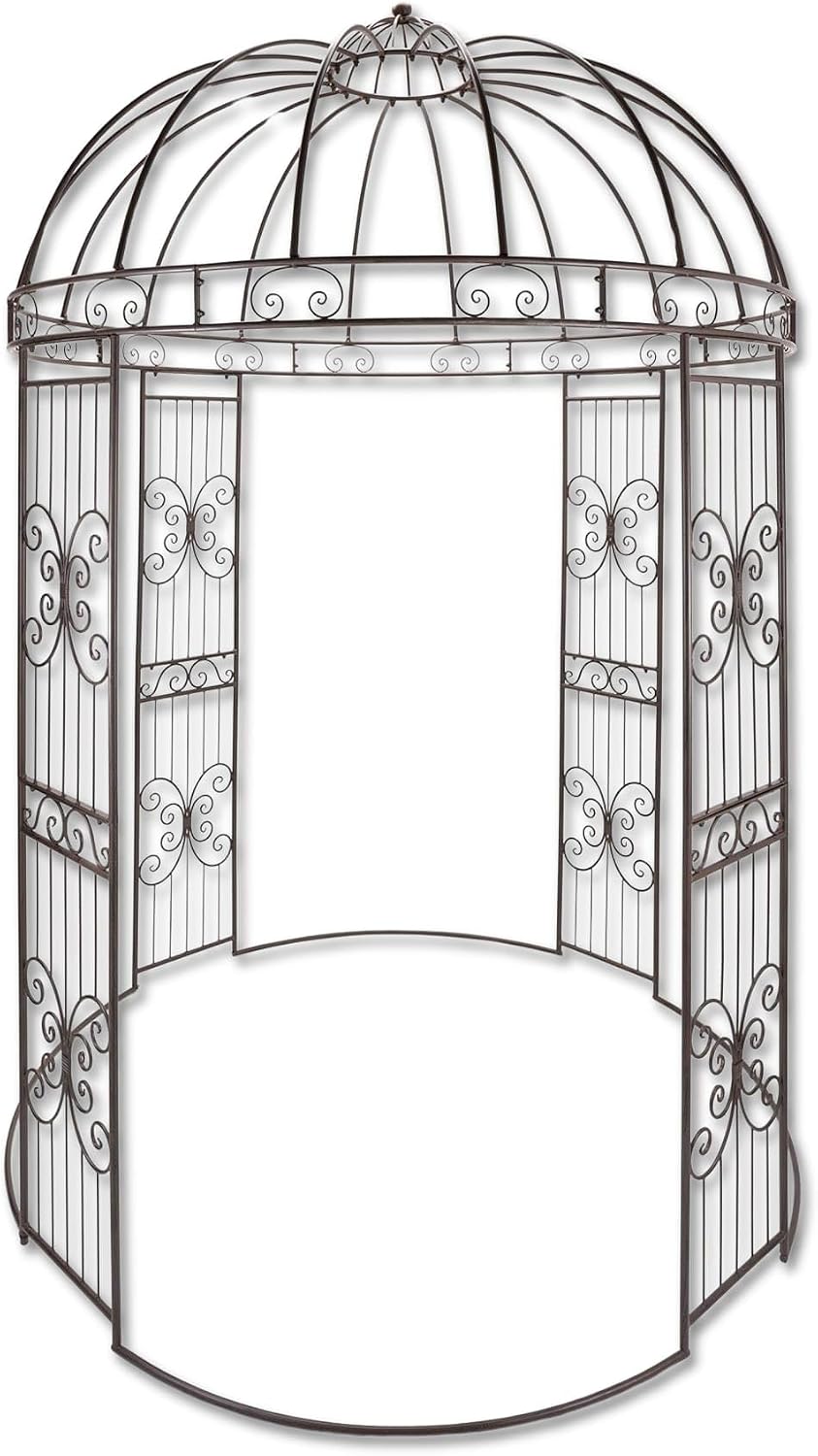 Pavillon Metall, Romance braun, rund Ø 2 m, Dekoleidenschaft