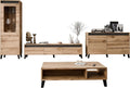 TV-Lowboard 2X Wohnzimmer-Set Kaspro I Wohnzimmerschrank Schrankwand im Set Kommode, Couchtisch, Vitrine (Wotan/Anthrazit), Mirjan24