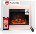 KAMINIO Elektrische Kamine, ® Matti MODERN 38 Weiß Elektrokamin mit Heizung Standkamin