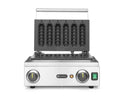 HENDI Waffeleisen, 'Corn Dog', Temperatur einstellbar von 50˚C bis 220˚C, Teflon®-Antihaftbeschichtung, 230V, 1550W, 390 × 335x(H)230mm, Edelstahl