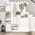Oslghy Komplettprogramme, Garderobenset Wandgarderobe, Garderoben Set mit Klapptüren Schuhschränken und Wandpaneelen