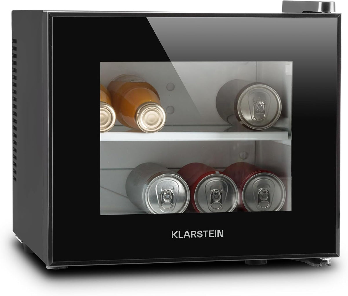 Mini-Kühlschrank Frosty, kompakte Minibar mit Thermoelektrischem Kühlsystem, freistehend, 10 Liter Fassungsvermögen, Kühlung: 12-18 °C, schwarz, 33