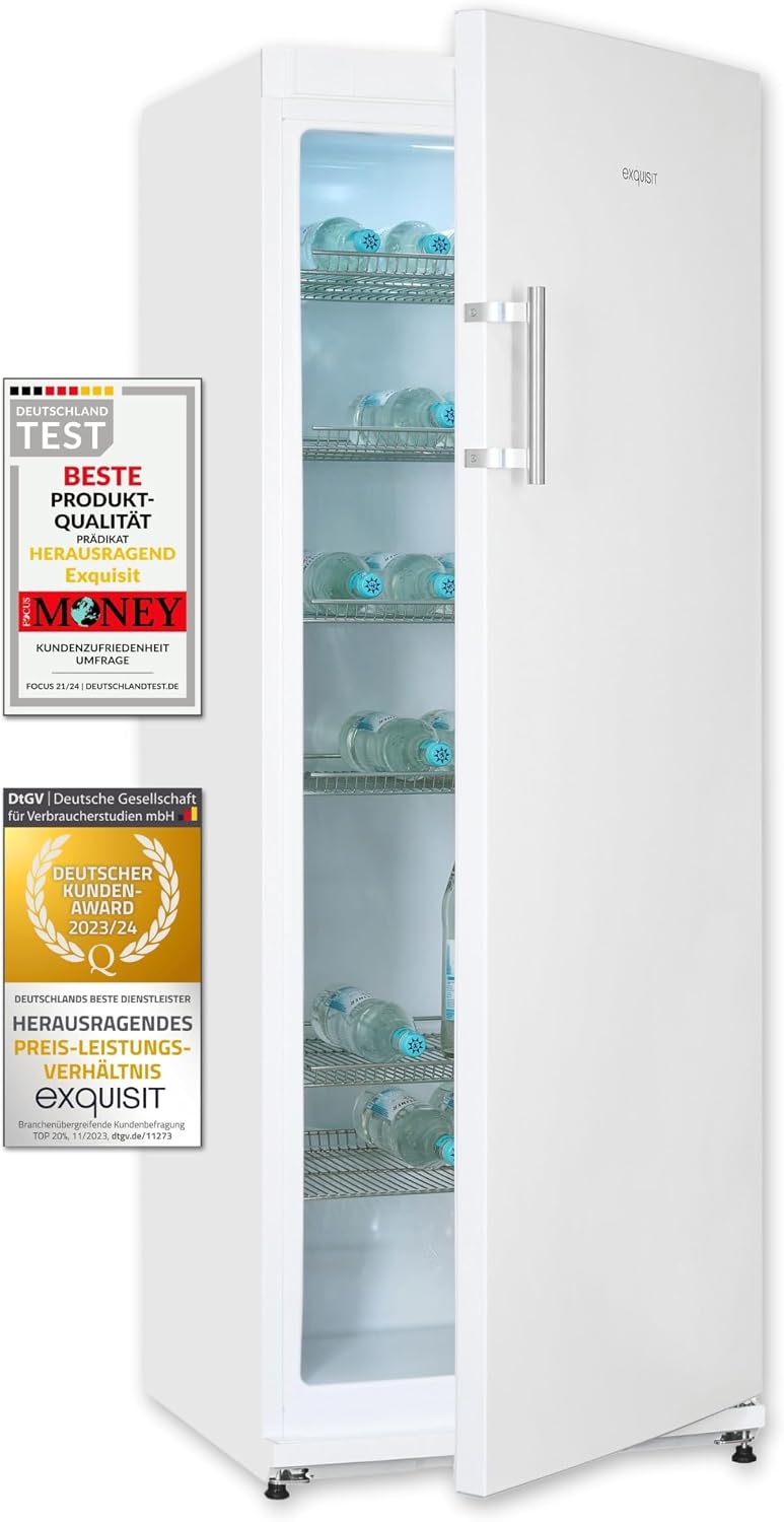 Getränkekühlschrank, GKS31-V-H-280E Weiss - Flaschenkühlschrank 296, Exquisit