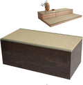 EMOOR Truhen, Natürliche Tatami-Aufbewahrungsbox Rechteckig 120 x 60 cm (Walnuss), Holzmöbel Binsengras Japanischer Lifestyle Igusa-Lamellen