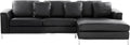 Sofa Modernes Eck, Echtleder 3 Zierkissen schwarz Oslo, Beliani