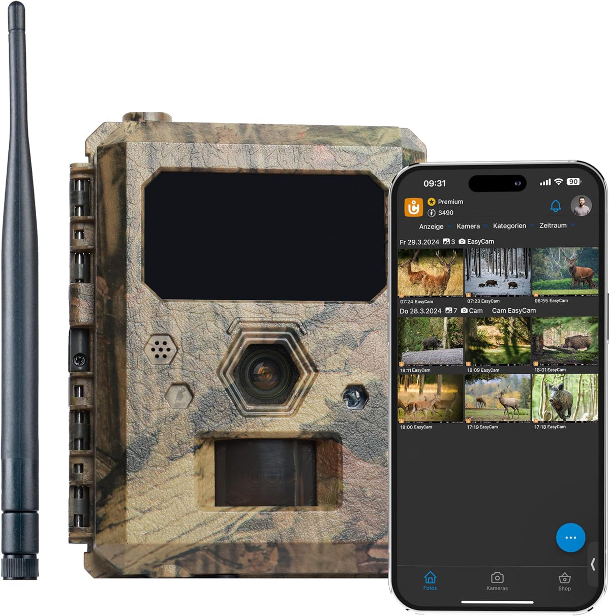 icuserver Beobachtungsmonitore, ICU CLOM EasyCam Outdoor Wildkamera, 50° Erfassungswinkel, 16GB SD-Karte, 4G/LTE Verbindung