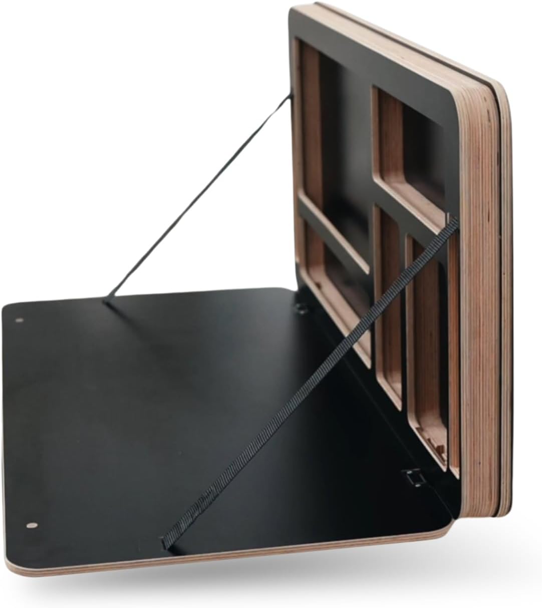 Schreibtisch 80 40 5X 5 5cm Wandtisch klappbar x Stabiler Klapp, mit Laptopfach für 7-16 Zoll, einfache Montage, 45kg Tragkraft (Schwarz), Nordestic