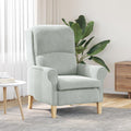 Relaxsessel, Hellgrauer Sessel mit Stoffbezug und Holzbeinen Standard, Moderner Komfortsessel für Wohnzimmer und Schlafzimmer