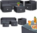 Gartenmöbel-Set 4-5 ® Polyrattan Lounge Aruba - Gartenlounge für Personen, Sitzgruppe aus 3er Gartensofa, Sessel